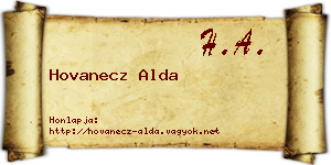 Hovanecz Alda névjegykártya